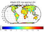 Map of the world showing various colored solar resource values